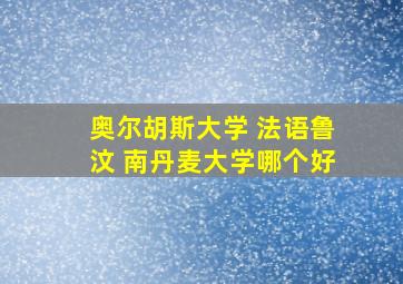 奥尔胡斯大学 法语鲁汶 南丹麦大学哪个好